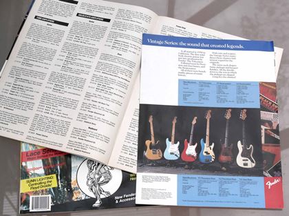 Fender-1990 guitar/bass  brochure & mags